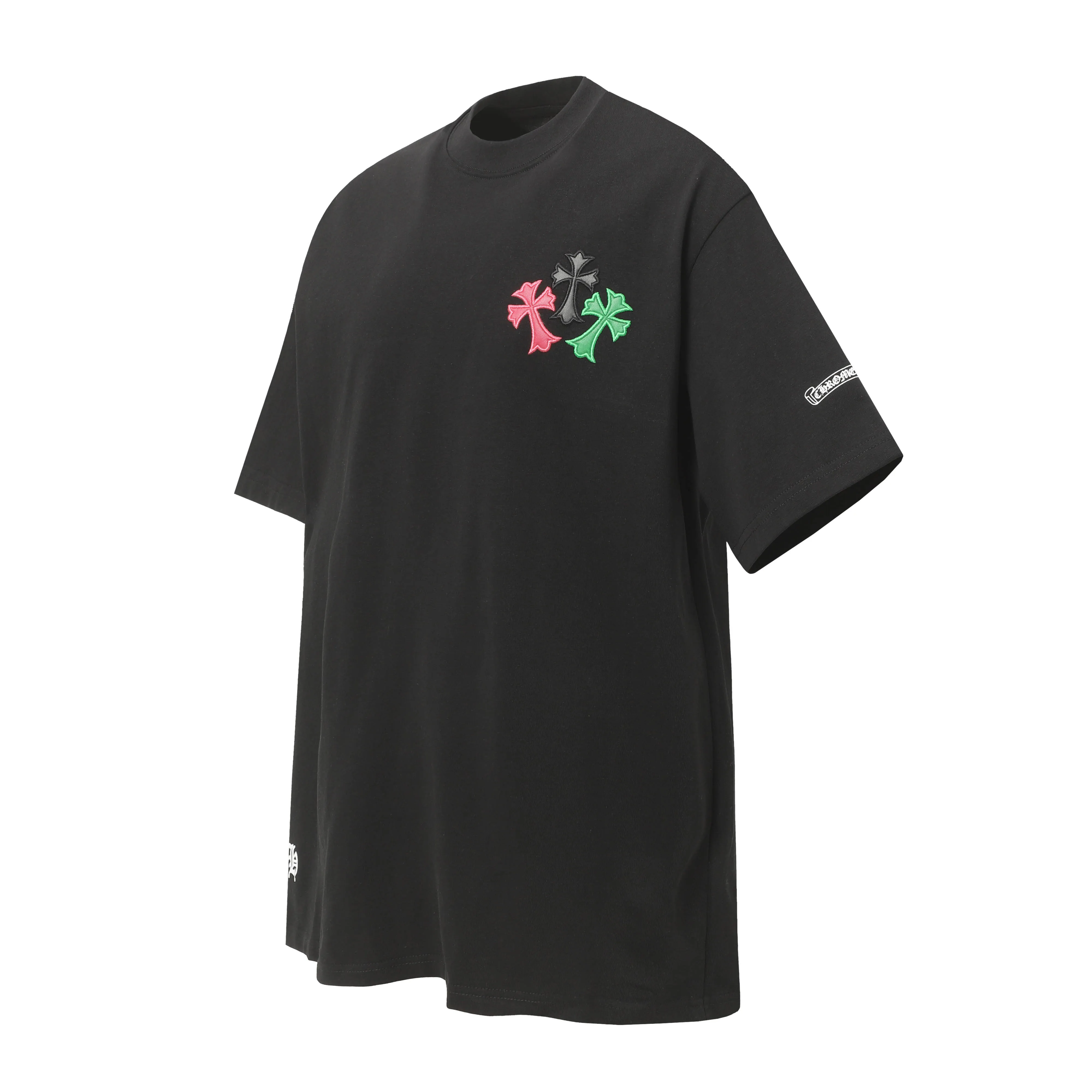 P190 Chrome Hearts CH Chrome Hearts Colorful Cross✝️Applied leather embroidered horseshoe short-sleeved T-shirt. Use imported Tajima machine embroidery. Correct configuration. Black 2025 Chrome Hearts authentic packaging. 280 grams of custom-dyed double yarn cotton. Large version. Loose and stylish. Different from lower versions, slim and long version, upper body and hips. 100% commitment: top quality. Not fast food. Highest version on the market. Top quality - different from ordinary versions on the market. If you care about quality. You must also respect the price. Absolutely zero after-sales service. The return rate so far is 0. It’s hard not to love the style. - 280g custom-dyed double yarn fabric. - Correct high-density main mark, washed tag, hand-sewn.